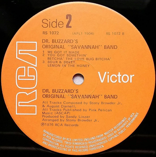 Dr. Buzzard's Original Savannah Band : Dr. Buzzard's Original Savannah Band (LP, Album)