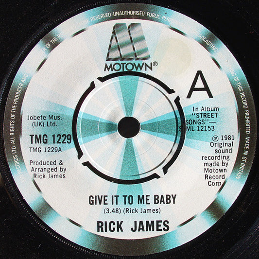 Rick James : Give It To Me Baby (7", Pus)