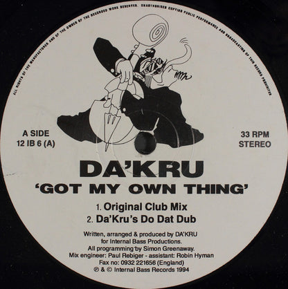 Da'Kru : Got My Own Thing (12")