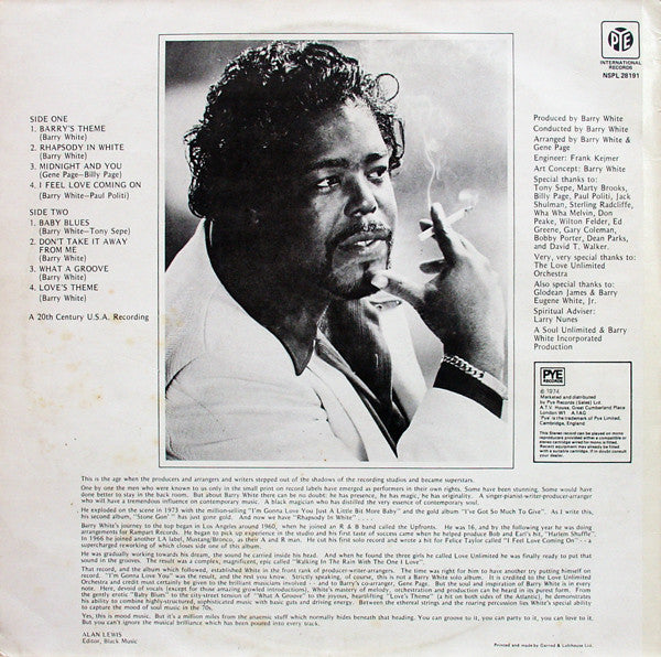 The Love Unlimited Orchestra* : Rhapsody In White (LP, Album)