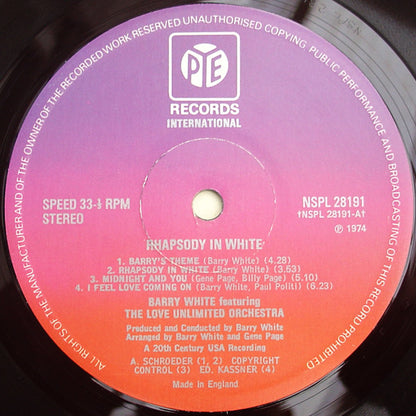 The Love Unlimited Orchestra* : Rhapsody In White (LP, Album)