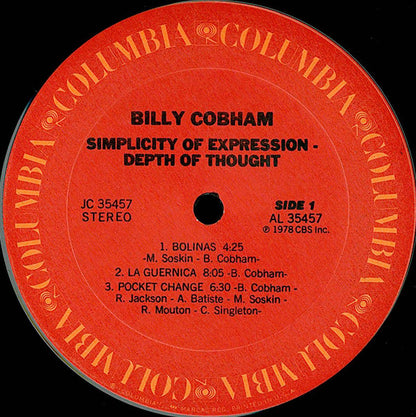 Billy Cobham : Simplicity Of Expression - Depth Of Thought (LP, Album, Pit)