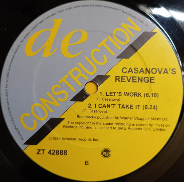 Casanova's Revenge : Let's Work (12")