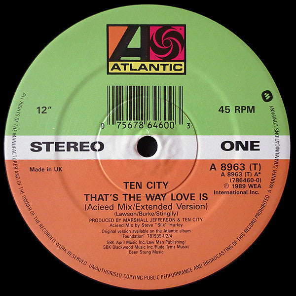 Ten City : That's The Way Love Is (12", Single)