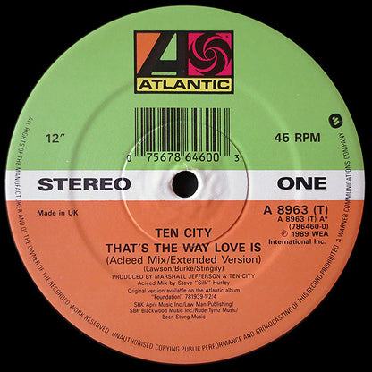 Ten City : That's The Way Love Is (12", Single)