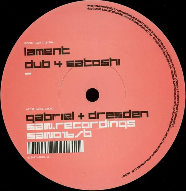 Gabriel + Dresden* : Lament (12")