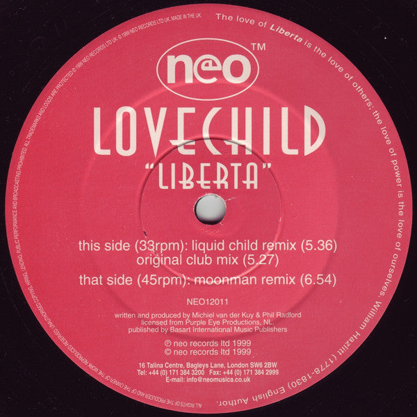 Lovechild : Liberta (12")