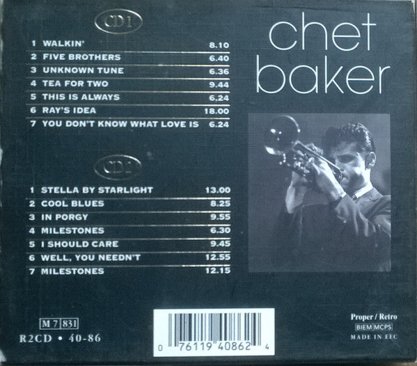 Chet Baker : The Gold Collection - Classic Performances (2xCD, Comp)