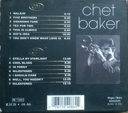 Chet Baker : The Gold Collection - Classic Performances (2xCD, Comp)