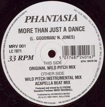 Phantasia* : More Than Just A Dance (12")