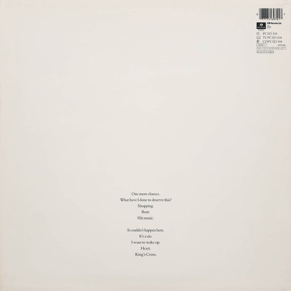 Pet Shop Boys : Actually (LP, Album)