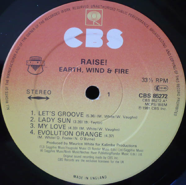 Earth, Wind & Fire : Raise! (LP, Album, Gat)