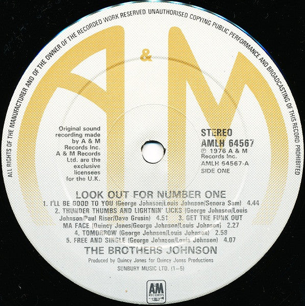 Brothers Johnson : Look Out For #1 (LP, Album)