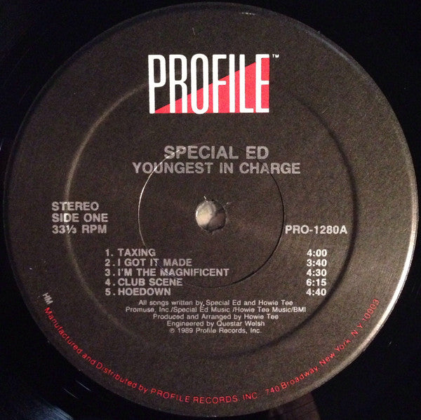 Special Ed : Youngest In Charge (LP, Album, Hau)
