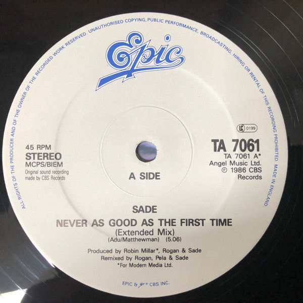 Sade : Never As Good As The First Time (12")