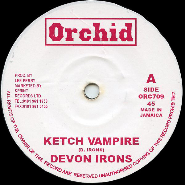 Devon Irons / The Upsetters : Ketch Vampire / Ketch A Dub (7", RE)