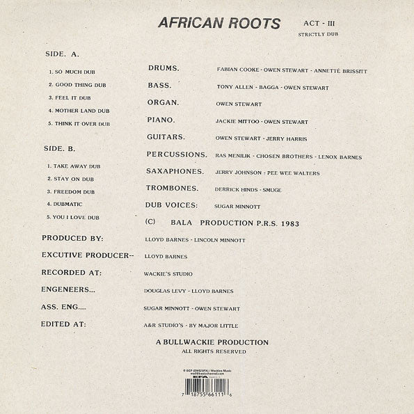 Wackies Rhythm Force : African Roots Act 3 (LP, Album, RE)