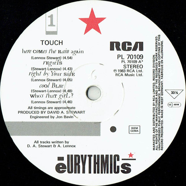 Eurythmics : Touch (LP, Album)