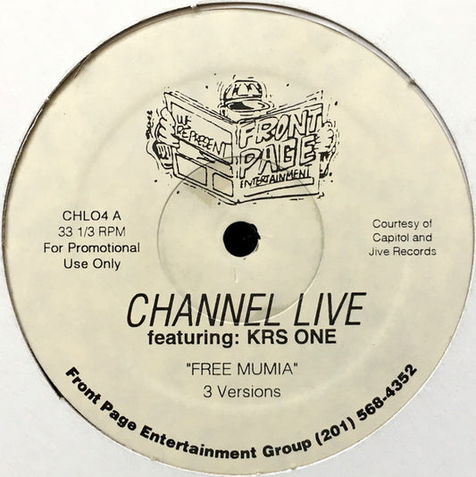 Channel Live Featuring KRS-One : Free Mumia (12", Promo)