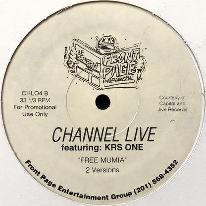 Channel Live Featuring KRS-One : Free Mumia (12", Promo)