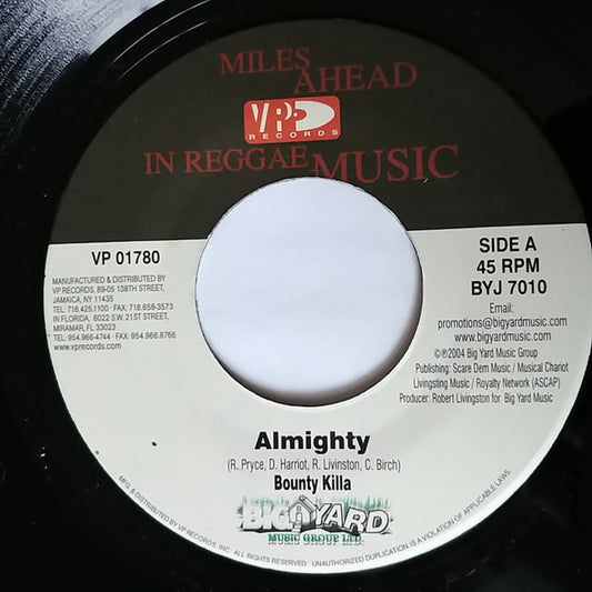Bounty Killa* : Almighty (7", Single)