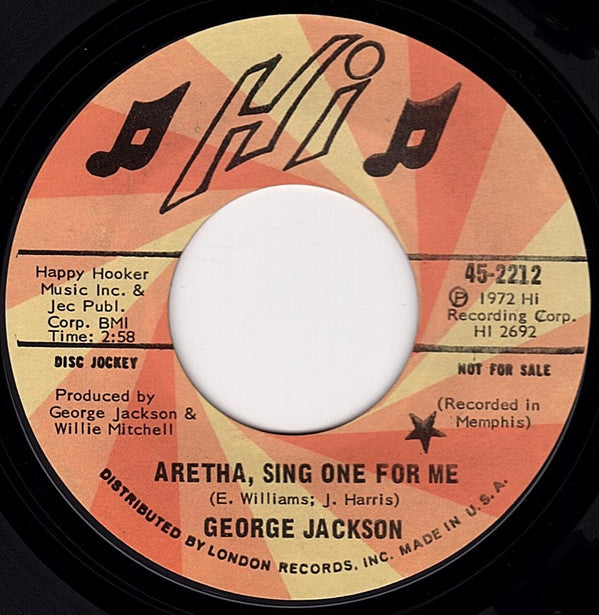 George Jackson (3) : Aretha, Sing One For Me / I'm Gonna Wait (7", Promo)