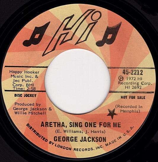 George Jackson (3) : Aretha, Sing One For Me / I'm Gonna Wait (7", Promo)