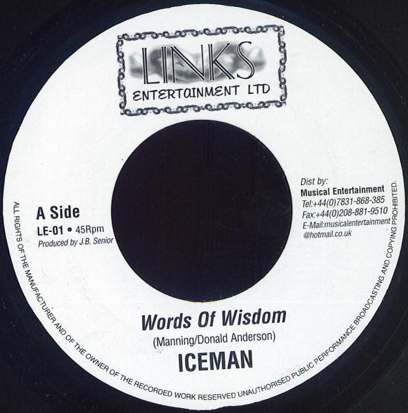 Iceman* : Words Of Wisdom (7")