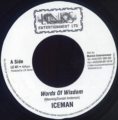 Iceman* : Words Of Wisdom (7")