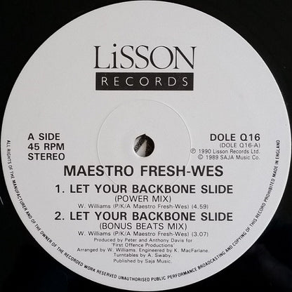 Maestro Fresh-Wes : Let Your Backbone Slide (12")
