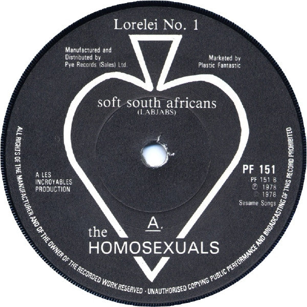 The Homosexuals : Hearts In Exile (7", Single)