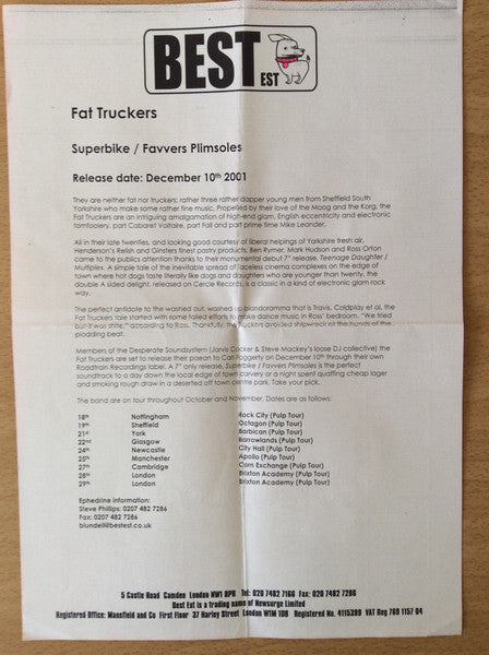 Fat Truckers : Superbike (7")