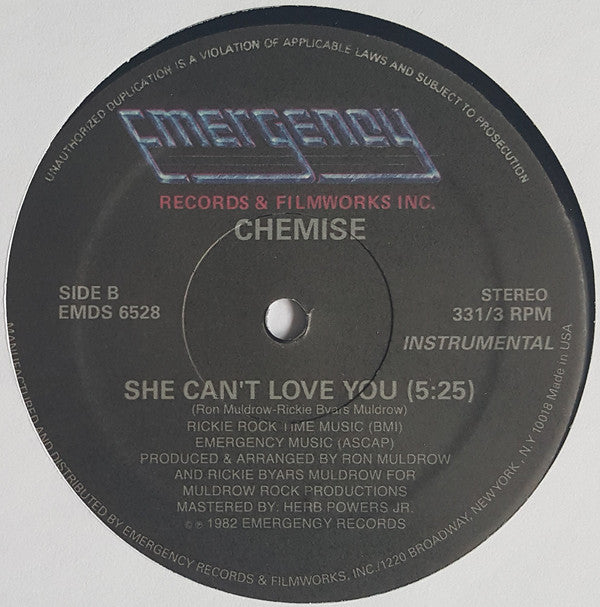 Chemise : She Can't Love You (12", RE, Unofficial)