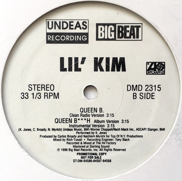 Lil' Kim Feat. Puff Daddy : No Time / Queen B (12", Single, Promo)