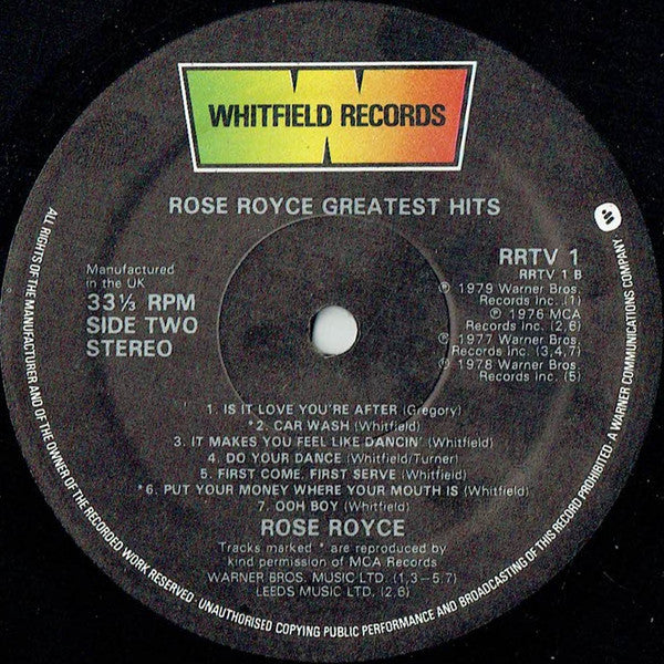 Rose Royce : Greatest Hits (LP, Comp)