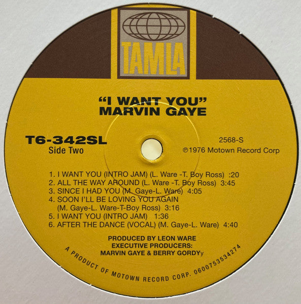 Marvin Gaye : I Want You (LP, Album, RE, 180)