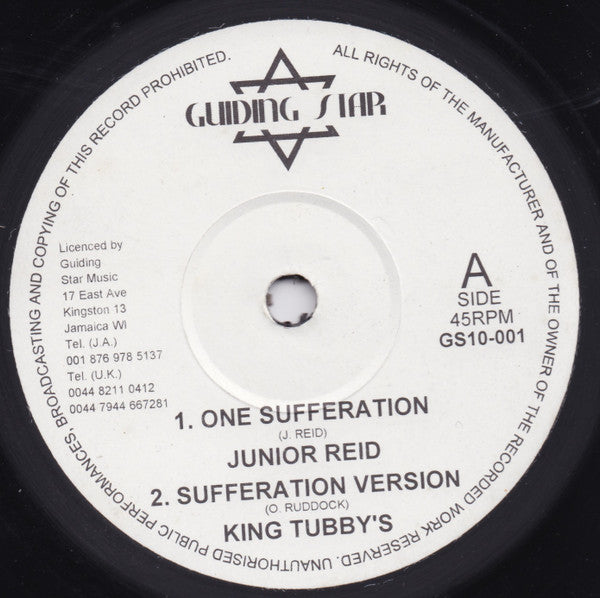 Junior Reid / Natural Vibes : One Sufferation / Sweet Sensation (10", RP)