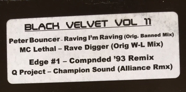 Various : Black Velvet Vol 11 (12", Unofficial, W/Lbl)