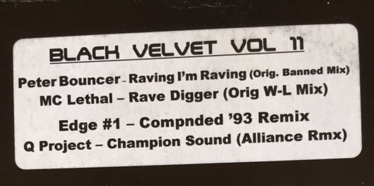 Various : Black Velvet Vol 11 (12", Unofficial, W/Lbl)
