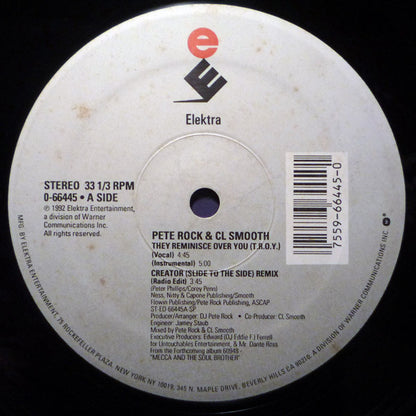 Pete Rock & C.L. Smooth : They Reminisce Over You (T.R.O.Y.) (12")
