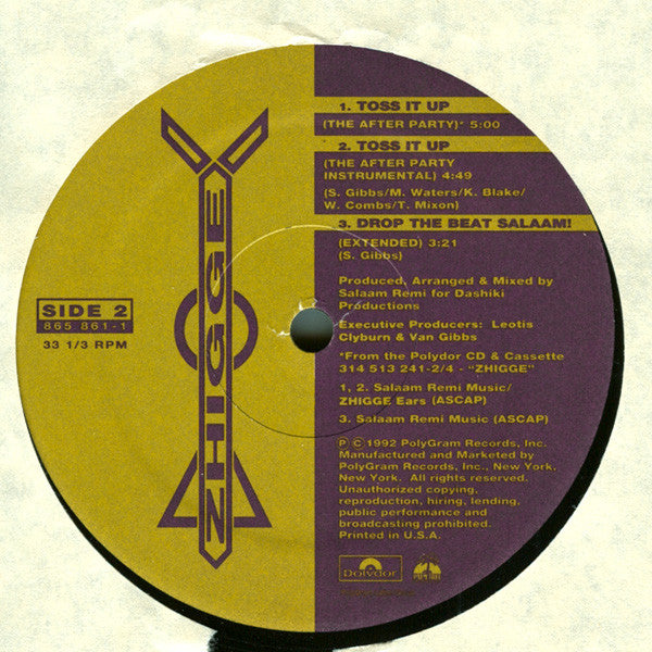 Zhigge : Toss It Up (12", Single)