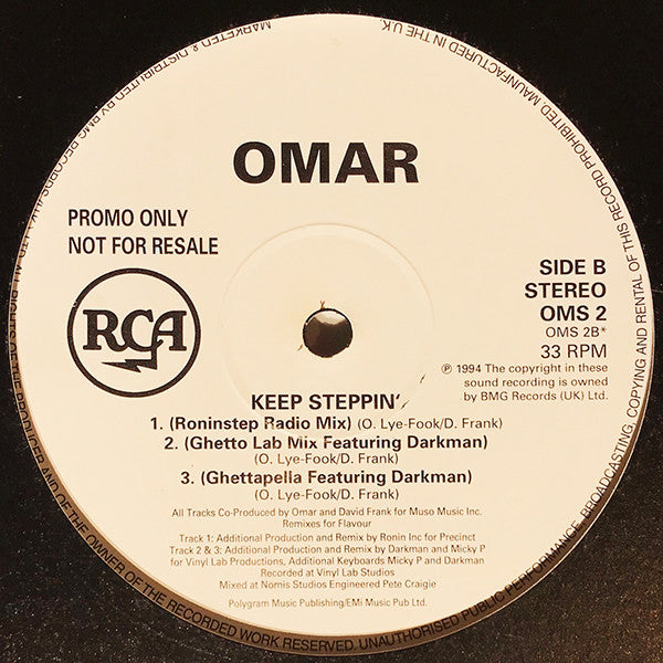 Omar : Keep Steppin' (12", Promo)