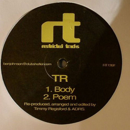 Timmy Regisford : Body / Poem (12")