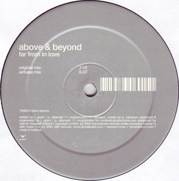 Above & Beyond : Far From In Love (12")