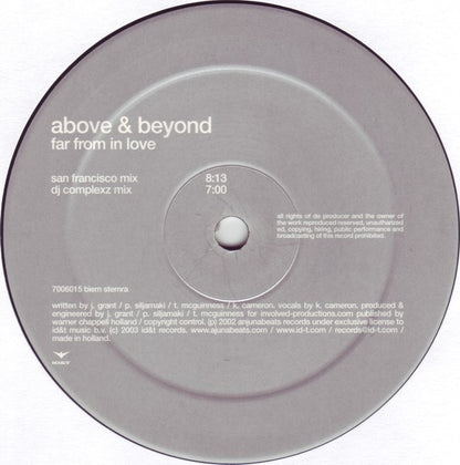 Above & Beyond : Far From In Love (12")