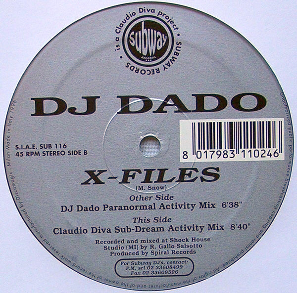 DJ Dado : X-Files (12")