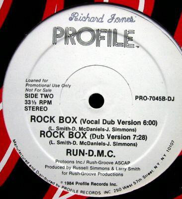 Run-DMC : Rock Box (12", Promo)