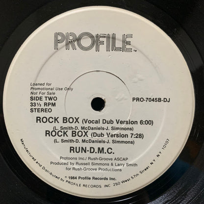 Run-DMC : Rock Box (12", Promo)
