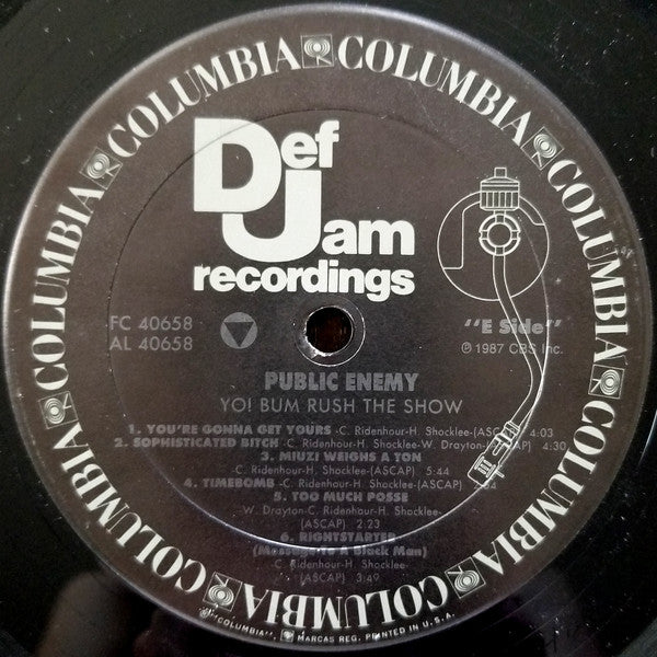 Public Enemy : Yo!  Bum Rush The Show (LP, Album)