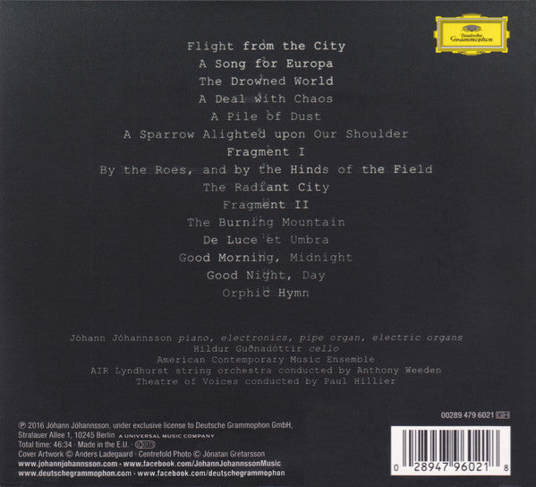 Jóhann Jóhannsson : Orphée (CD, Album)